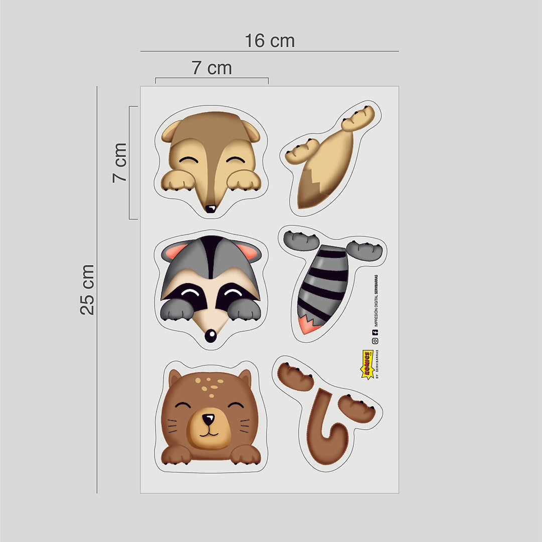 Set Medidor +Hoja x  3 Stickers para Interruptor de Animales