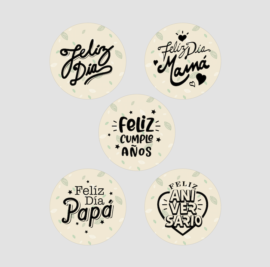 Sticker Circulares con frases