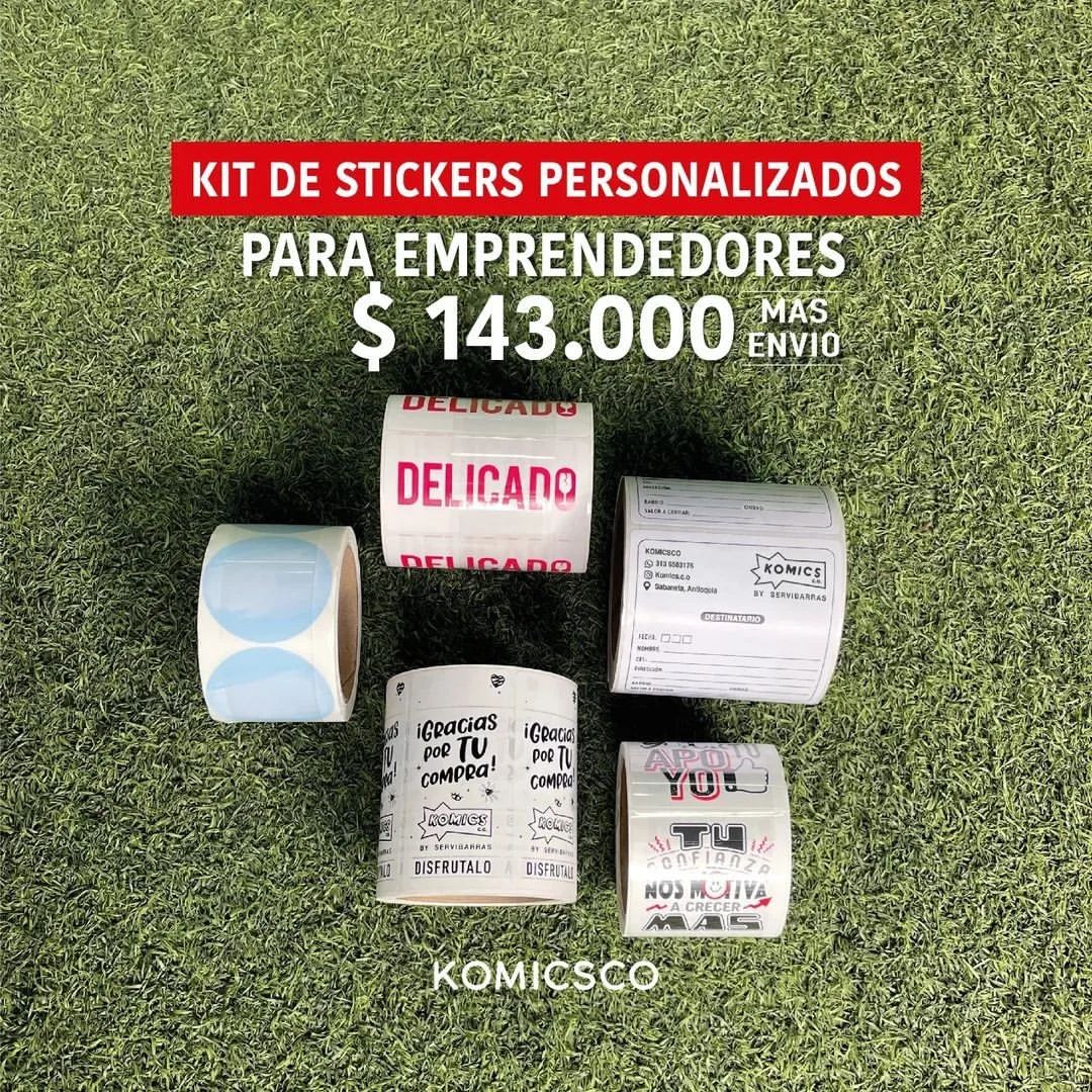 Kit de Stickers personalizados para emprendedores y Stickers cuadrados 4x4 cm con frases