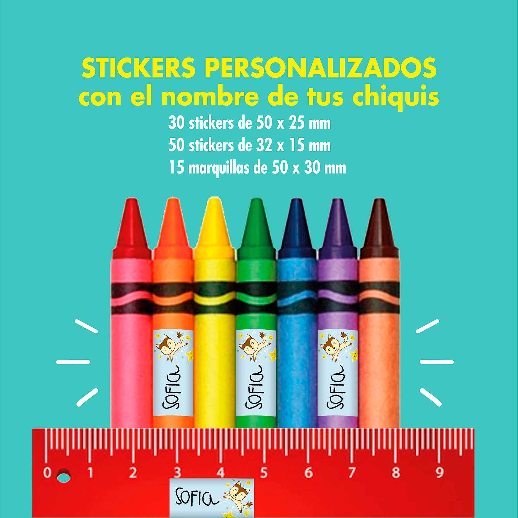 Kit de stickers escolares personalizados
