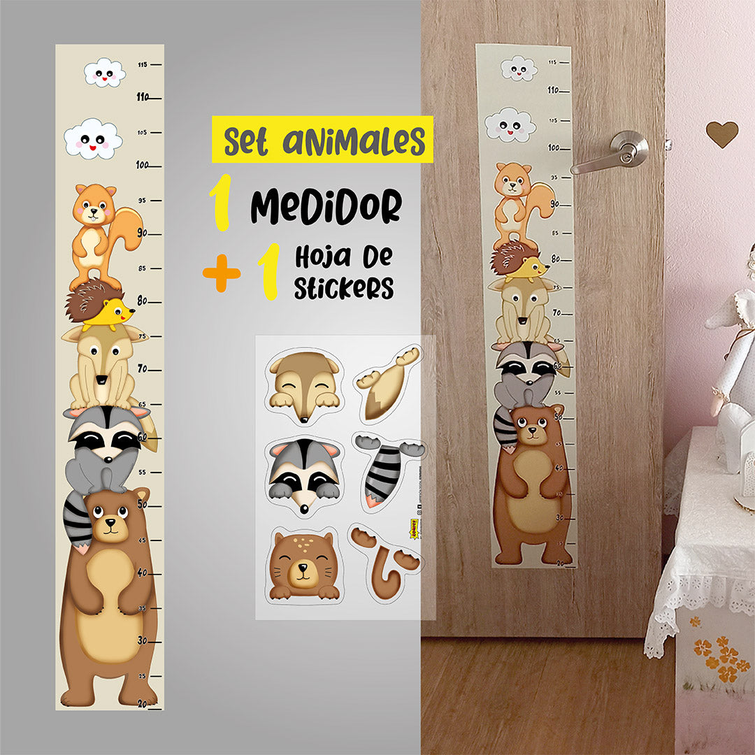 Set Medidor +Hoja x  3 Stickers para Interruptor de Animales